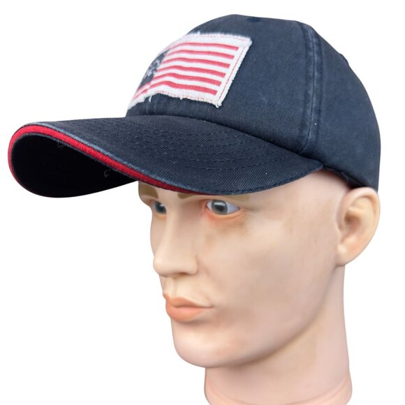 American Revolution Strapback Hat Navy Blue 1776 Flag Patch Yorktown Embroidery - Picture 8 of 14